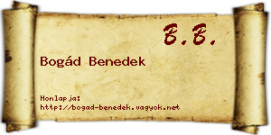 Bogád Benedek névjegykártya