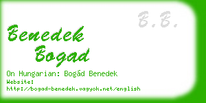 benedek bogad business card